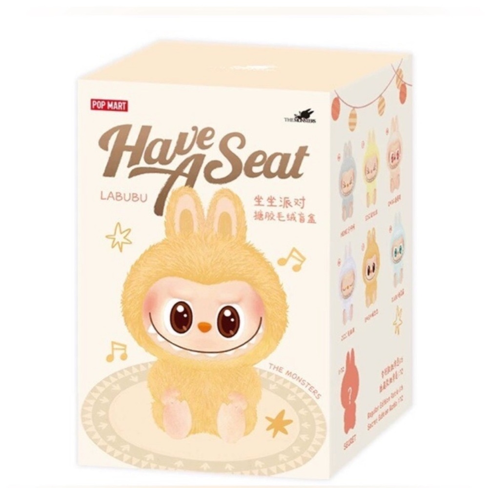 Pop Mart Have A Seat Labubu Plush Toy - Yellow